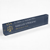 Advocaat Navy Blauw Goud Naambordje