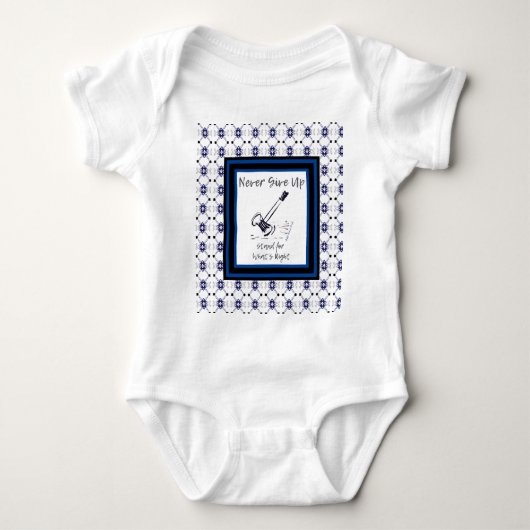 Advocaat Navy Blue White Gavel Baby Bodypakken Romper (Voorkant)