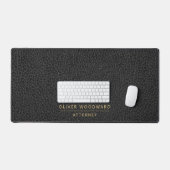 Advocaat Nep Leer Aangepaste Naam Zwart Bureaumat (Keyboard & Muis)