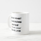 advocaat niet vrouw advocaat, geweldige koffiemok (Voorkant links)