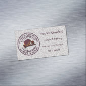 Advocaat of Notaris met rechter Hammer en naam Magnetisch Visitekaartje (Voorbeeld)