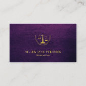 Advocaat op schaal elegant paars leder visitekaartje (Voorkant)