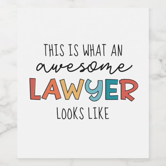 Advocaat | Openbaar aanklager | Geweldige advocaat Wijn Etiket (Enkel label)