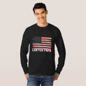Advocaat Papa Amerikaanse vlag Vaderdag T-shirt (Voorkant volledig)