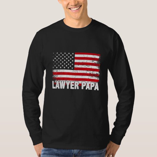 Advocaat Papa Amerikaanse vlag Vaderdag T-shirt (Voorkant)