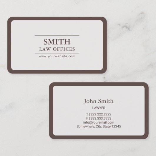 Advocaat Plain Round Corner Visitekaartje (Voorkant / Achterkant)