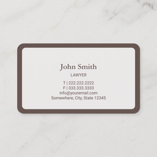 Advocaat Plain Round Corner Visitekaartje (Achterkant)