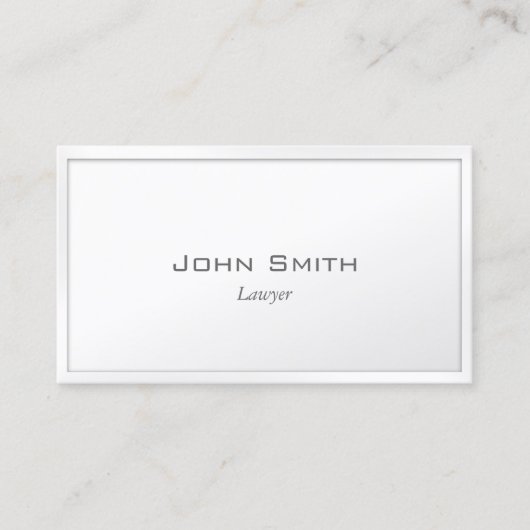 Advocaat Plain White Border Minimaal Visitekaartje (Voorkant)