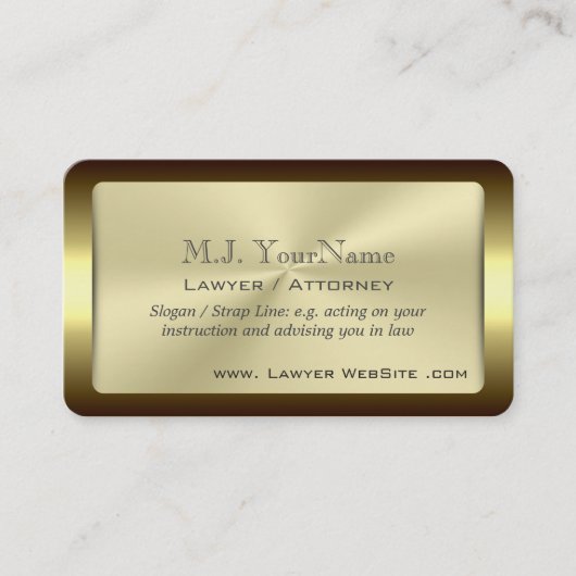 Advocaat/procureur luxe met goudeffect visitekaartje (Voorkant)
