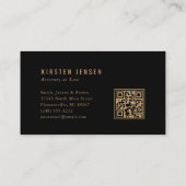 Advocaat QR-code zwart goud damastpatroon Visitekaartje (Achterkant)