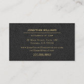 Advocaat Recht Faux Leather Gold Zwart Visitekaartje (Achterkant)