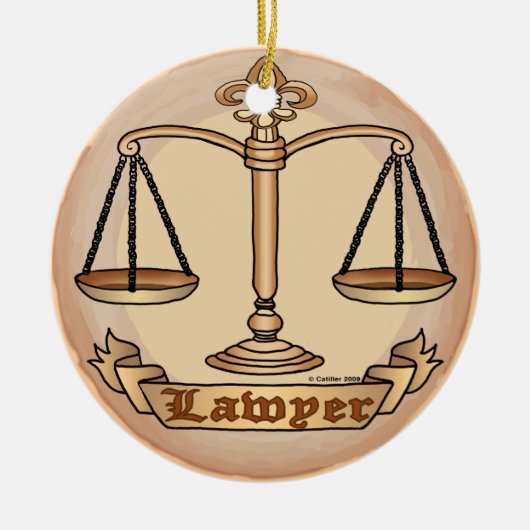 Advocaat Recht Schalen Keramisch Ornament (Voorkant)