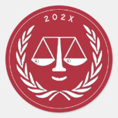 Advocaat Rechtenschool Afstuderen 2026 Ronde Sticker (Voorkant)
