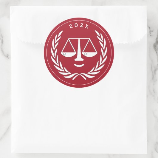 Advocaat Rechtenschool Afstuderen 2026 Ronde Sticker (Tas)