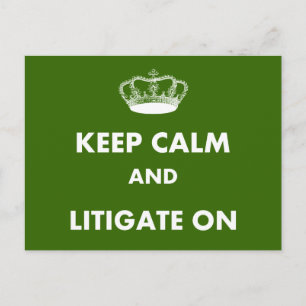 Advocaat/rechtenstudent schrijft: "Kalm houden..." Briefkaart