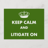 Advocaat/rechtenstudent schrijft: "Kalm houden..." Briefkaart (Voorkant)