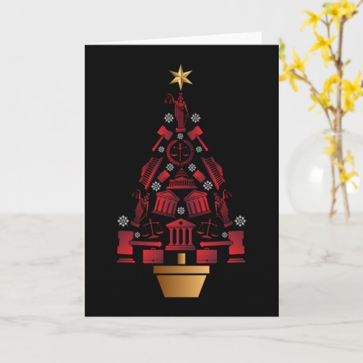Advocaat Rechtsgeleerde Kerstboom Kaart (Gele Bloem)