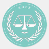 Advocaat Rechtsschool Afstuderen 2026 Ronde Sticker (Voorkant)