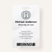 Advocaat | Rechtvaardigheid Logo | Zakenman Badge (Achterkant)