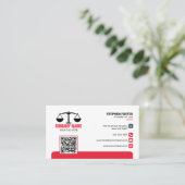 Advocaat Red & Black Attorney bij Law Justice Scal Visitekaartje (Staand voorkant)
