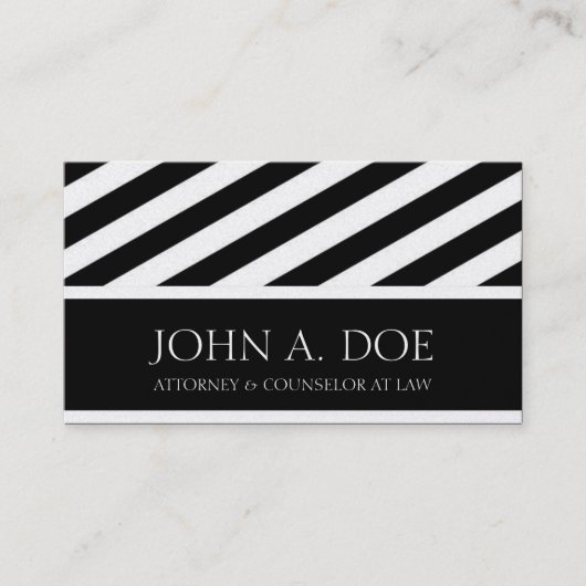 Advocaat: Ribbon Diagonal Platinum Paper Visitekaartje (Voorkant)