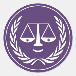 Advocaat Scales of Justice Ronde Sticker