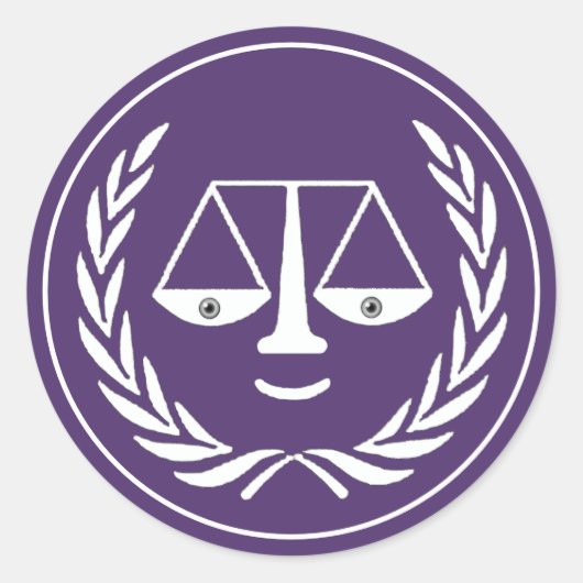 Advocaat Scales of Justice Ronde Sticker (Voorkant)