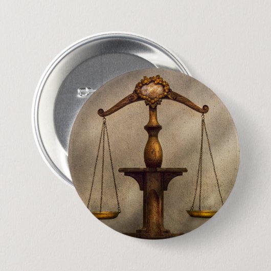 Advocaat - Schaal - Eerlijk en rechtvaardig Ronde Button 7,6 Cm (Voorkant /achterkant)