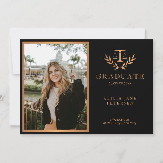 Advocaat schaal van justitie goud zwart 2024 afstu aankondiging (Voorkant)