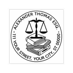 Advocaat Schalen van Justitie #2 Wetboeken Naam Ad Zelfinktende Stempel