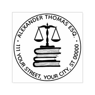 Advocaat Schalen van Justitie #2 Wetboeken Naam Ad Zelfinktende Stempel