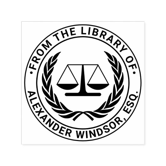 Advocaat Schalen van Justitie #4 Wet Juridische Bi Zelfinktende Stempel (Design)