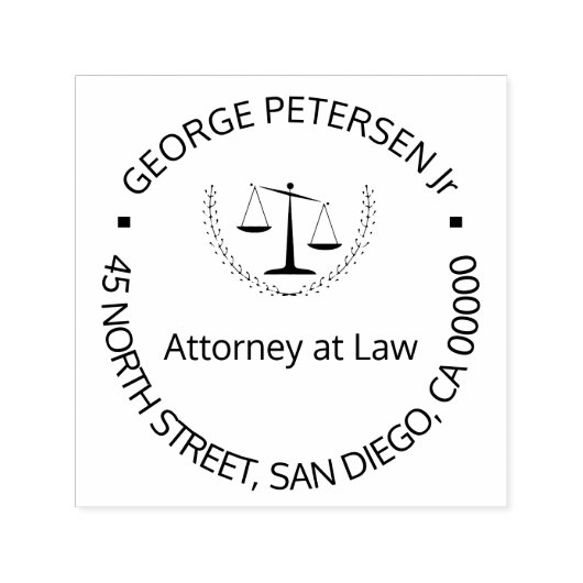 Advocaat schalen van rechtvaardigheid of uw elegan zelfinktende stempel (Design)