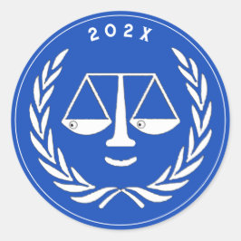 Advocaat School Afstuderen Afstuderen blauw Ronde Sticker