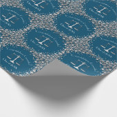 Advocaat School Blue Silver Graduparty Cadeaupapier (Hoek)