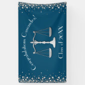 Advocaat School blue Silver Graduparty Spandoek (Verticaal)