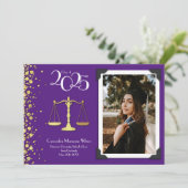 Advocaat School Gold Afstuderen Paars Kaart (Staand voorkant)