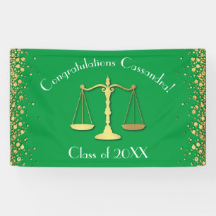 Advocaat School Green Gold Graduparty Spandoek
