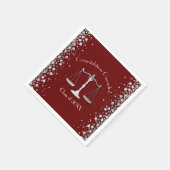 Advocaat School Maroon Silver Graduparty Servet (Hoek)