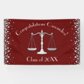 Advocaat School Maroon Silver Graduparty Spandoek (Horizontaal)