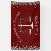 Advocaat School Maroon Silver Graduparty Spandoek (Verticaal)