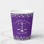 Advocaat School Paars Silver Graduparty Papieren Bekers (Achterkant)