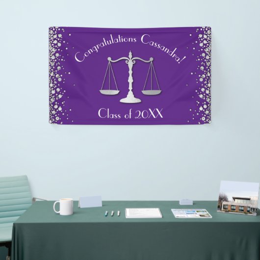 Advocaat School Paars Silver Graduparty Spandoek (Beurs)