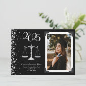 Advocaat School Silver Afstuderen Black Kaart (Staand voorkant)