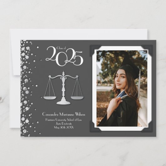 Advocaat School Silver Afstuderen Gray Kaart (Voorkant)