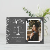 Advocaat School Silver Afstuderen Gray Kaart (Staand voorkant)