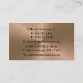 Advocaat Shiny Copper Silver Visitekaartje (Achterkant)