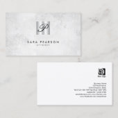 Advocaat Silver Script Monogram Visitekaartje (Voorkant / Achterkant)