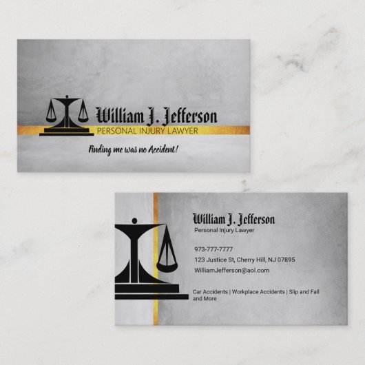 Advocaat Slogans Visitekaartje voor persoonlijk le (Voorkant / Achterkant)