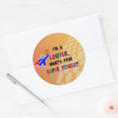 Advocaat Superhero, kleurrijk ontwerp Ronde Sticker (Envelop)